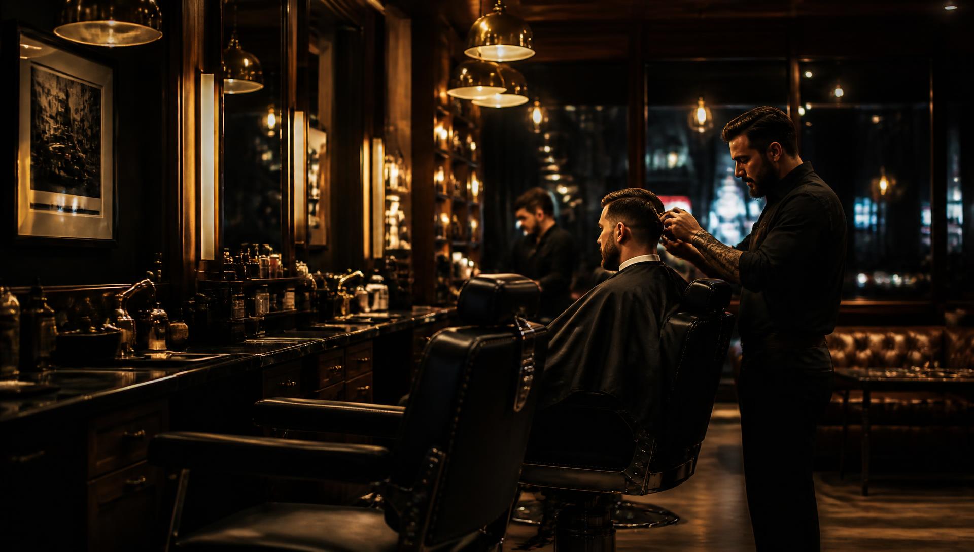 Barber giving a fade inside The Fade Club in Markham